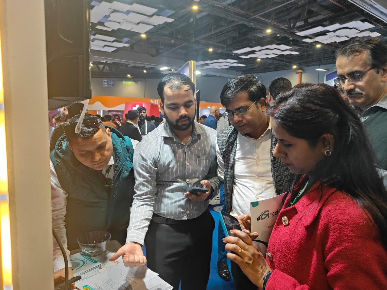 Delegates reviewing a scanned answer script on the GradeSmith platform